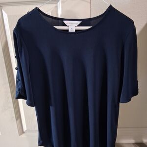 Liz Claiborne Women's Dark Blue Short Sleeve Top